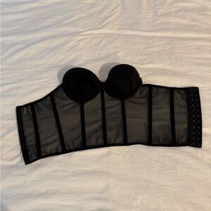 Black Sheer Bustier Top